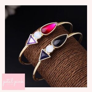 Crystal and Resin Cuff Bracelet Chic Fall Boho Unique